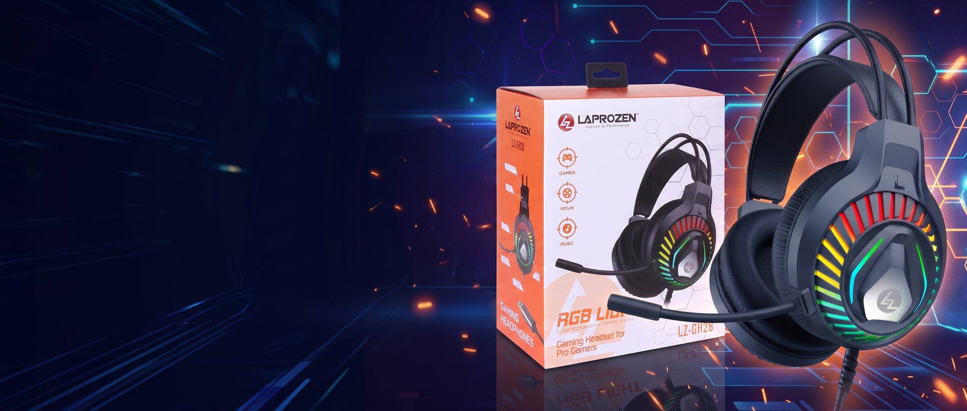 Laprozen LZ-GH28 RGB gaming headset