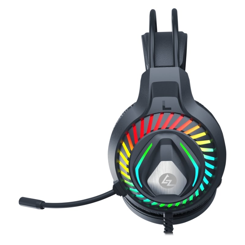 LZ-GH28 gaming headset, side view with RGB light