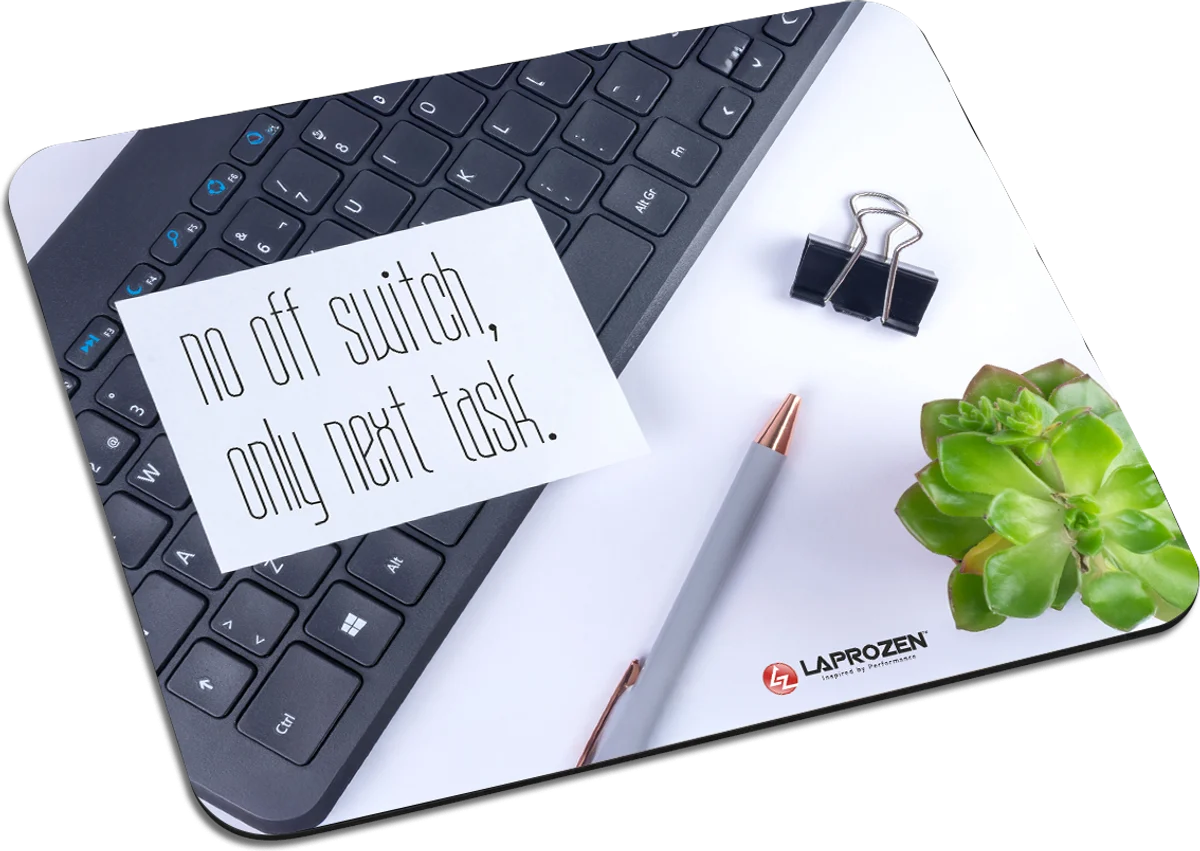 Compact mouse pad: no off switch, only next task